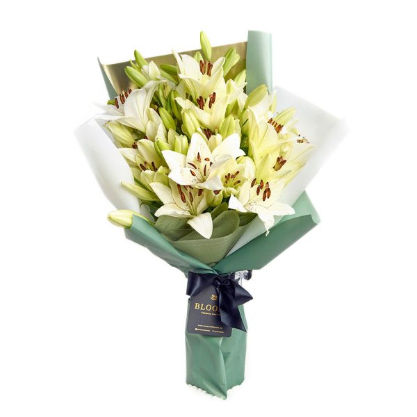 Crisp Snow Lily Bouquet