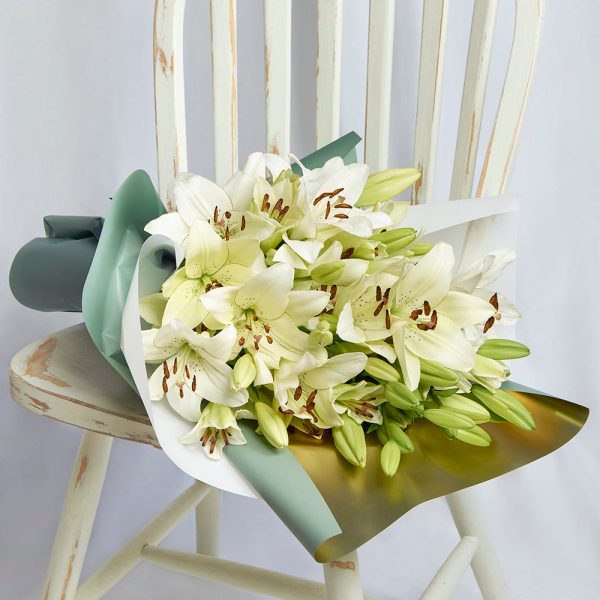 Crisp Snow Lily Bouquet