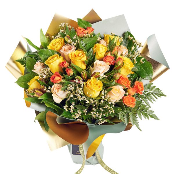 English Fall Mixed Rose Bouquet